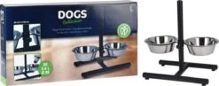 Merkloos Honden Voer & Waterbak - RVS - Op Standaard - In Hoogte Verstelbaar -Huisdierbenodigdheden Korting 1200x470 1