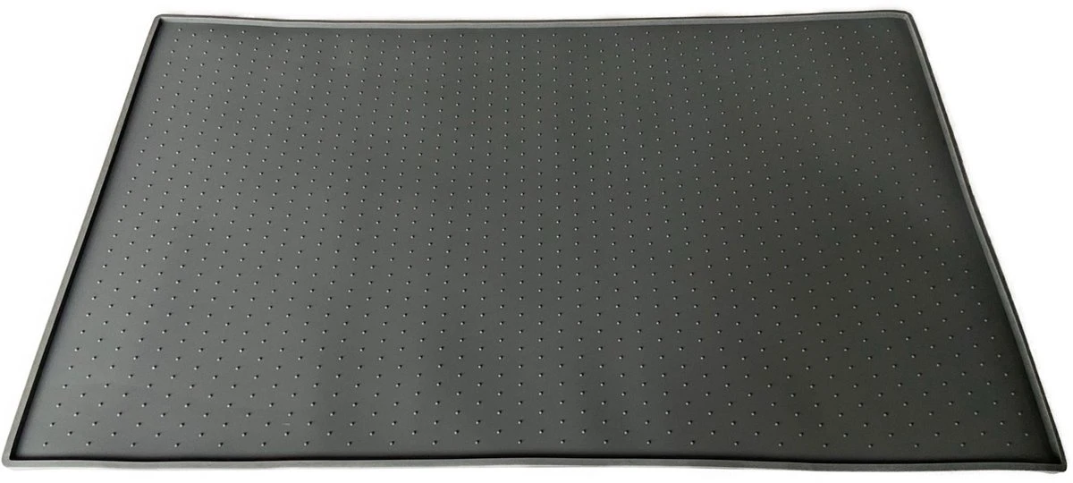 Placemat Voor Voerbak - Voermat Hond Kat - Grijs - Siliconen - 48x30cm 3 Placemat Voor Voerbak - Voermat Hond Kat - Grijs - Siliconen - 48x30cm