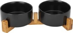 Voerbak Hond - Drinkbak - Met Standaard - 2x 800 Ml - Maat M - Zwart