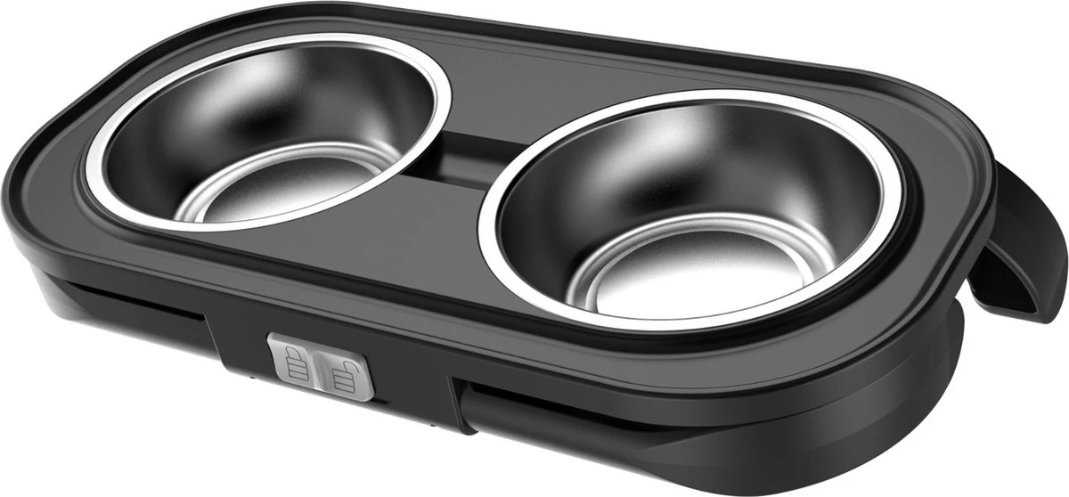 Moowi - In Hoogte Verstelbare Voerbak Voor Kat - Dubbele RVS Etensbak - Ook Voor Kleine Hond - Drinkbak - Ergonomisch - 350 ML - 14 CM - Zwart 3 Moowi - In Hoogte Verstelbare Voerbak Voor Kat - Dubbele RVS Etensbak - Ook Voor Kleine Hond - Drinkbak - Ergonomisch - 350 ML - 14 CM - Zwart