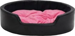 VidaXL Hondenmand 69x59x19 Cm Pluche En Kunstleer Zwart En Roze -Huisdierbenodigdheden Korting 1200x583 2