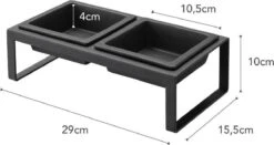 Yamazaki Eetbak - Voederbak Kat - Tweeledig - Zwart -Huisdierbenodigdheden Korting 1200x636 4