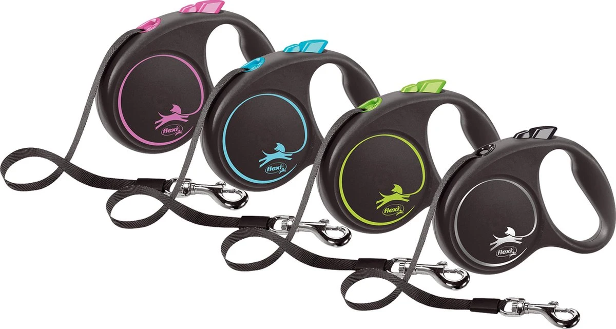 Hondenriem - Looplijn - FLEXI Rollijn BLACK DESIGN TAPE - S - ZWART - 5 Meter 4 Hondenriem - Looplijn - FLEXI Rollijn BLACK DESIGN TAPE - S - ZWART - 5 Meter - Image 2