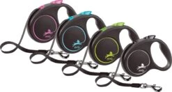 Hondenriem - Looplijn - FLEXI Rollijn BLACK DESIGN TAPE - L - ROZE - 5 Meter -Huisdierbenodigdheden Korting 1200x641