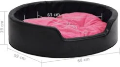 VidaXL Hondenmand 69x59x19 Cm Pluche En Kunstleer Zwart En Roze -Huisdierbenodigdheden Korting 1200x674 10