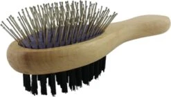 Merkloos Nobleza Dierenborstel - Hondenborstel - Kattenborstel - Tweezijdig - Dubbelzijdig - Hout - Maat L -Huisdierbenodigdheden Korting 1200x681
