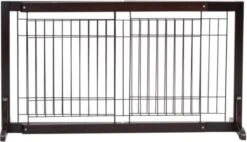 Hondenhek - Traphekje Hond - Traphekje Zonder Boren - Traphekje - BxH 161-97 X 53 Cm - Koffiebruin -Huisdierbenodigdheden Korting 1200x690