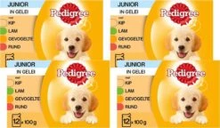 Pedigree Pouch Junior Multipack - Hondenvoer - 4 X 12x100 G -Huisdierbenodigdheden Korting 1200x701
