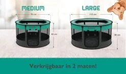 Meisterpet - Opvouwbare Puppyren Rond - (Ø X H) 115 X 58 Cm - Met Gratis Dieren Verzorging Set -Huisdierbenodigdheden Korting 1200x708 2