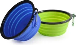 Merkloos 2x Opvouwbare Drinkbak/voerbak Voor Kleine Honden - 13 X 5,5 Cm - Siliconen Inklapbare Voerbak Hond