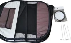 Dailyibed Opvouwbare Puppyren - Bruin - 115x115x58 Cm - Incl. Draagtas - Incl. Voederbak -Huisdierbenodigdheden Korting 1200x736