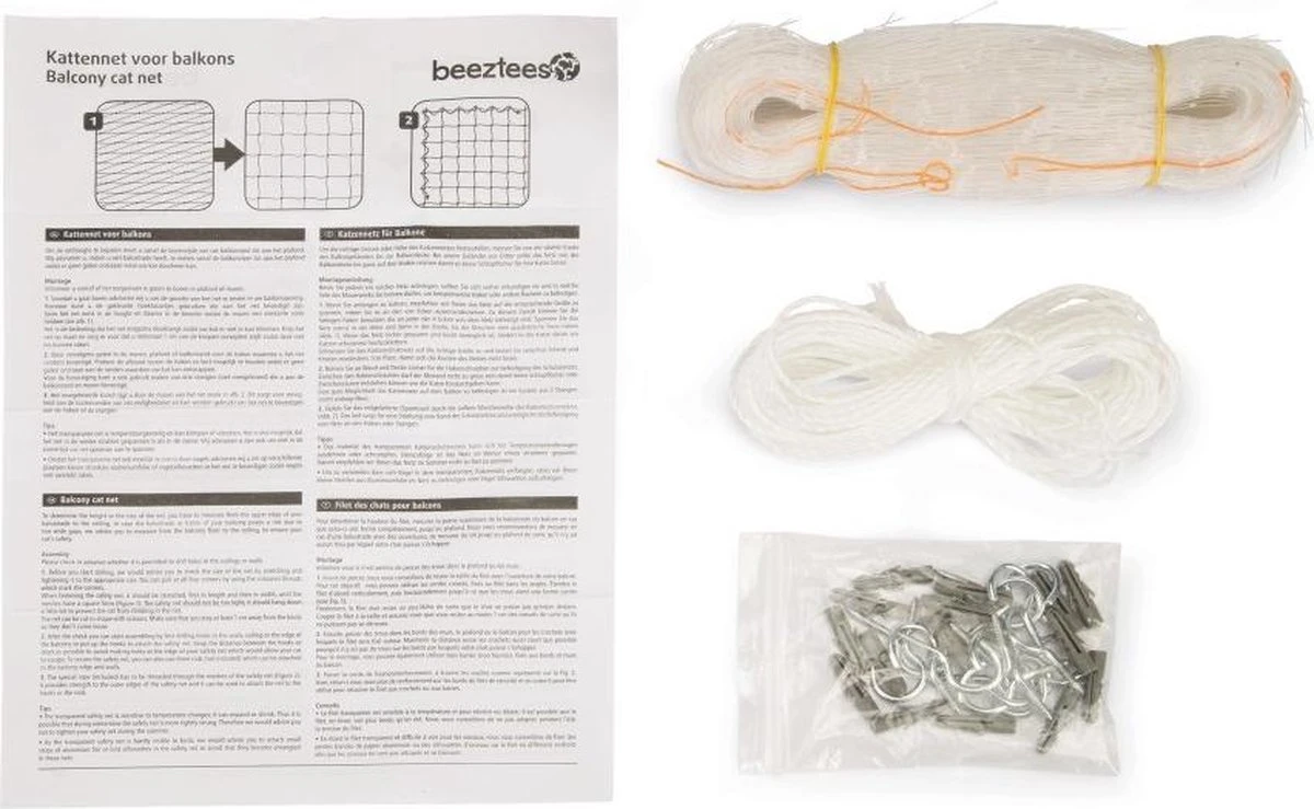 Beeztees - Kattennet - Voor Balkon - Transparant - 8x3 M 5 Beeztees - Kattennet - Voor Balkon - Transparant - 8x3 M - Image 3