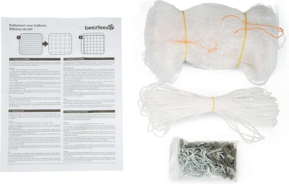 Beeztees - Kattennet - Voor Balkon - Transparant - 8x3 M 4 Beeztees - Kattennet - Voor Balkon - Transparant - 8x3 M - Image 2