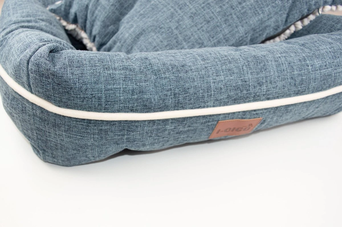 I-CiGO Homy Luxe - Hondenmand - In-kussen Dubbelzijdig Gebruik 70x60xH14cm/Blauw 11 I-CiGO Homy Luxe - Hondenmand - In-kussen Dubbelzijdig Gebruik 70x60xH14cm/Blauw - Image 9