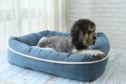 I-CiGO Homy Luxe - Hondenmand - In-kussen Dubbelzijdig Gebruik 70x60xH14cm/Blauw