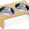 Navaris Verhoogd Dubbel Dieren Voedingsstation - 2 Kommen Voor Katten En Kleine Honden - Roestvrij Staal - Verhoogde Bamboe Standaard -Huisdierbenodigdheden Korting 1200x801 8