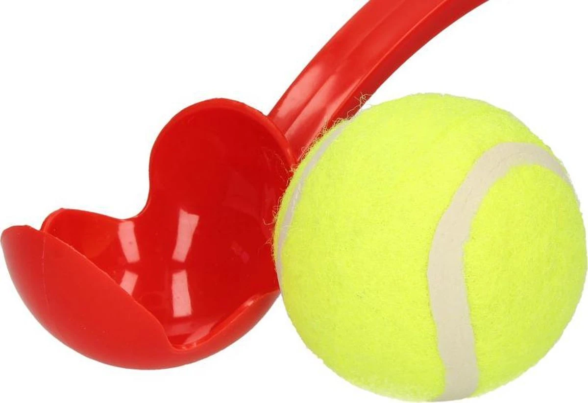 Benson Rode Honden Ballenwerper Met Ergonomische Handgreep – Inclusief Tennisbal – 38cm – Rood | Balwerper Voor Hond | Bal Werpen | Apporteer Speelgoed | Hondenspeelgoed 4 Benson Rode Honden Ballenwerper Met Ergonomische Handgreep – Inclusief Tennisbal – 38cm – Rood | Balwerper Voor Hond | Bal Werpen | Apporteer Speelgoed | Hondenspeelgoed - Image 2