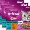 Whiskas 1+ Natvoer - Duo Surf & Turf - Selectie In Gelei - Maaltijdzakjes 48 X 85 G