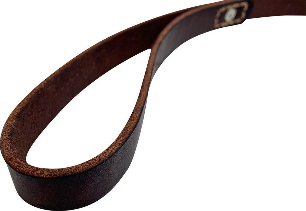 Hondenriem - 180 Cm – Bruine Riem - Leren Hondenriem Met Stiksels – 100% Volnerfleer - Hond 4 Hondenriem - 180 Cm – Bruine Riem - Leren Hondenriem Met Stiksels – 100% Volnerfleer - Hond - Image 2