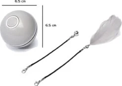 Catchit!® Interactieve Zelfrollende Bal Katten - Kattenspeeltjes - Inclusief USB Kabel En Staartjes - Kattenspeelgoed - Smart - Grijs -Huisdierbenodigdheden Korting 1200x839 5