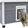 Merkloos Rexa® Kattenhuisje Van Dennenhout Wit/grijs 57x45x43cm | Kattenmand Voor Buiten Of In Huis | Beschermt Kat Tegen Kou En Geeft Veilig Gevoel | Makkelijke Ingang | Hoogwaardig Hout | Kattenbak | Katten Huis -Huisdierbenodigdheden Korting 1200x842 11
