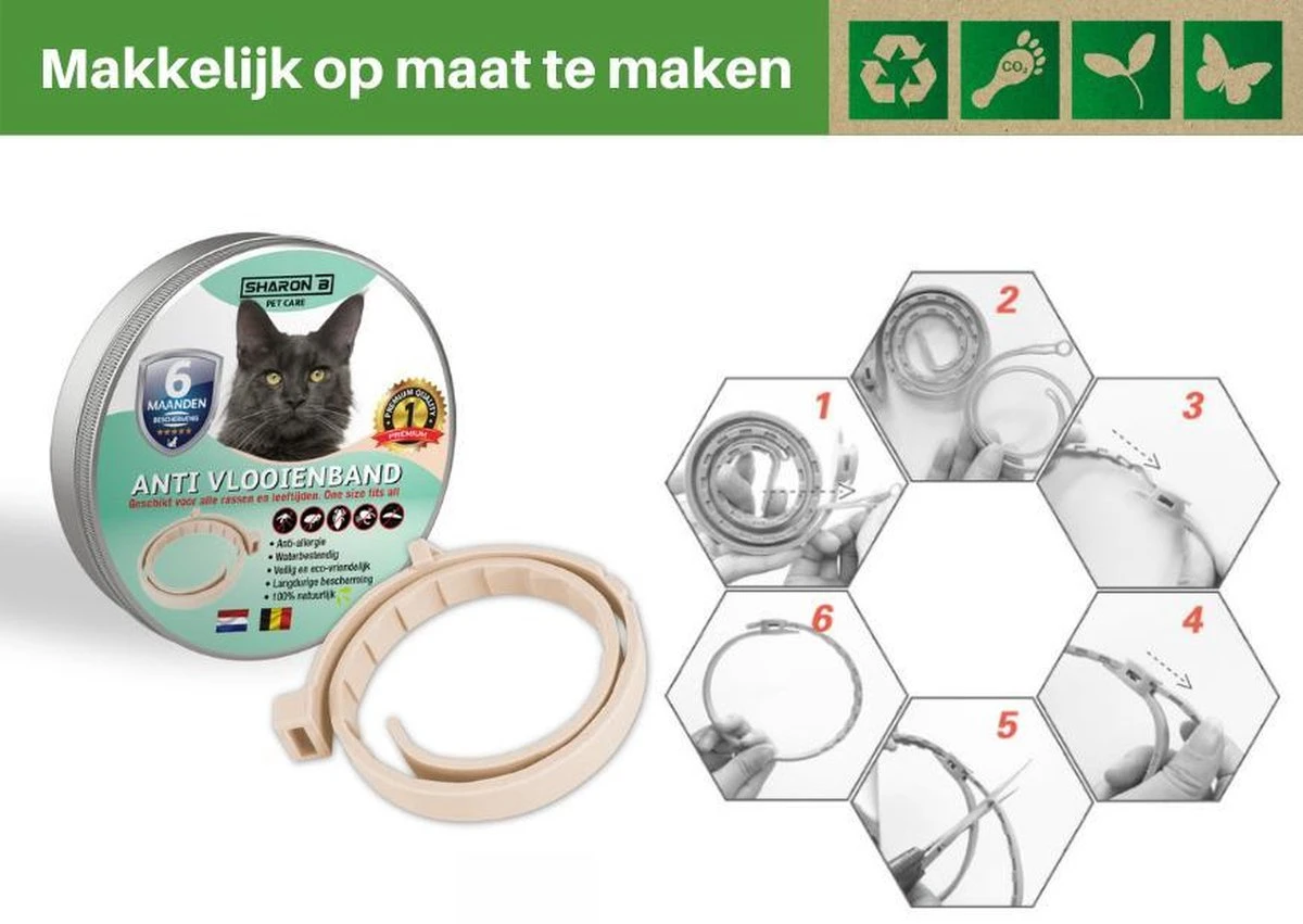 Vlooienband Voor Katten - Creme - 100% Natuurlijk - Zonder Giftige Pesticiden - Vlooien En Teken - Geurhalsband 4 Vlooienband Voor Katten - Creme - 100% Natuurlijk - Zonder Giftige Pesticiden - Vlooien En Teken - Geurhalsband - Image 2