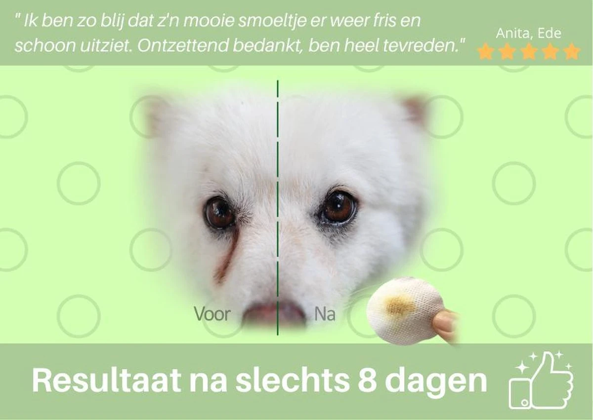 Traansmeer Verwijderaar Hond - Mega Fles - 237ml - Traanstreep Remover - Traansmeer Remover - Tegen Korstjes En Verkleuringen Bij Honden Met Lichte Vacht 4 Traansmeer Verwijderaar Hond - Mega Fles - 237ml - Traanstreep Remover - Traansmeer Remover - Tegen Korstjes En Verkleuringen Bij Honden Met Lichte Vacht - Image 2