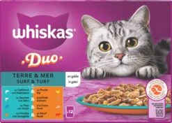 Whiskas 1+ Natvoer - Duo Surf & Turf - Selectie In Gelei - Maaltijdzakjes 48 X 85 G -Huisdierbenodigdheden Korting 1200x853 6