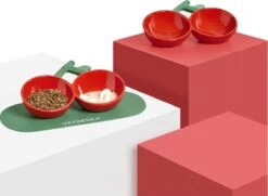 VETRESKA Kattenvoerbak Antislip Voerbakken Voor Voer En Water, Keramische Kantelbare Voerbakken Voor Katten Bescherm De Ruggengraat Van De Kat Anti-braken, Brede Voerbakken Voor Puppy's Ondiepe Kattenbak Voor Honden