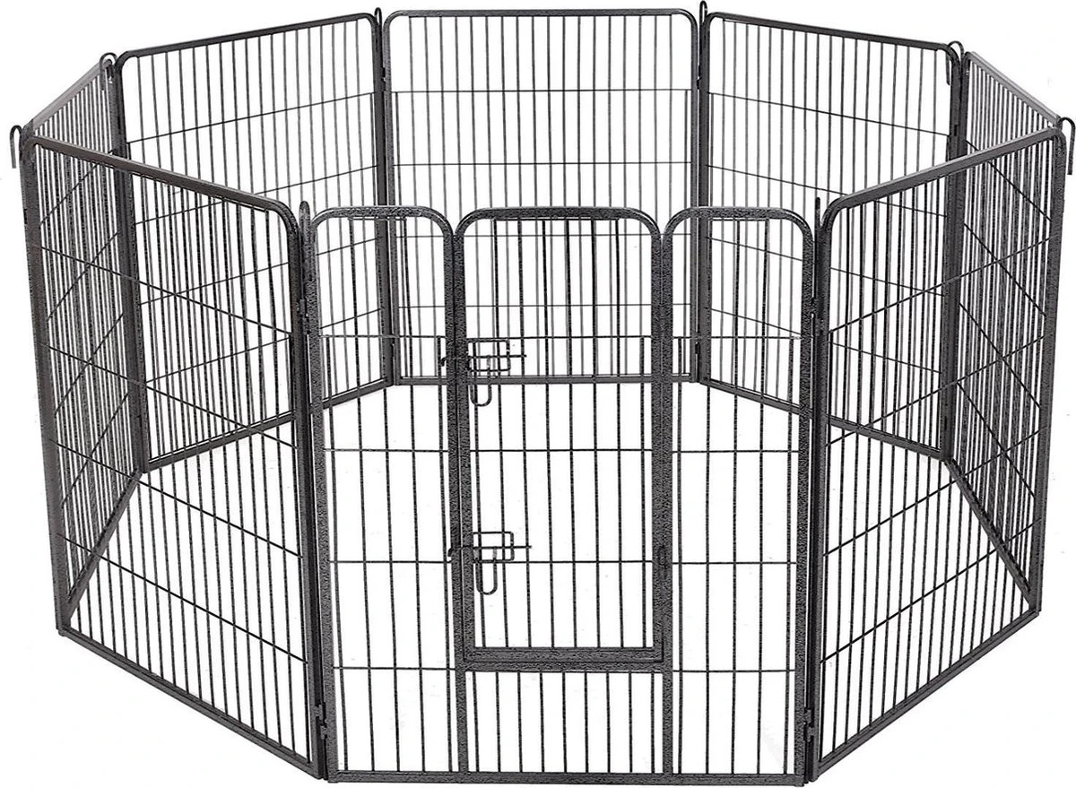 MaxxPet Puppyren - Hondenbench - Hondenren- Puppyren Met 8 Kennelpanelen - Staal -80 X 100 Cm Ø 210 Cm 6 MaxxPet Puppyren - Hondenbench - Hondenren- Puppyren Met 8 Kennelpanelen - Staal -80 X 100 Cm Ø 210 Cm - Image 4