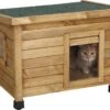 Merkloos Rexa® Kattenhuisje Van Dennenhout 57x45x43cm | Kattenmand Voor Buiten Of In Huis | Beschermt Kat Tegen Kou En Geeft Veilig Gevoel | Makkelijke Ingang | Hoogwaardig Hout | Kattenbak | Katten Huis -Huisdierbenodigdheden Korting 1200x882 10