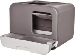 Kattenbak - 2 Uitgangen - Kattentoilet - Uitschuifbare Bodem - Met Schepje - Grijs 53 X 40 X 40 Cm -Huisdierbenodigdheden Korting 1200x884 10