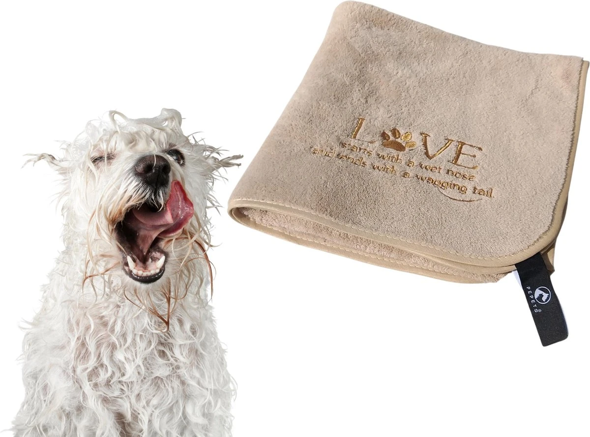 Pepets© – Hondenhanddoek – Honden Handdoek – Microvezel Handdoek – Handdoek Hond – Hondendeken – Droogdoek Hond – Dierendeken – Absorberend – 100*50CM - Beige - GRATIS Zonnebril 11 Pepets© – Hondenhanddoek – Honden Handdoek – Microvezel Handdoek – Handdoek Hond – Hondendeken – Droogdoek Hond – Dierendeken – Absorberend – 100*50CM - Beige - GRATIS Zonnebril - Image 9