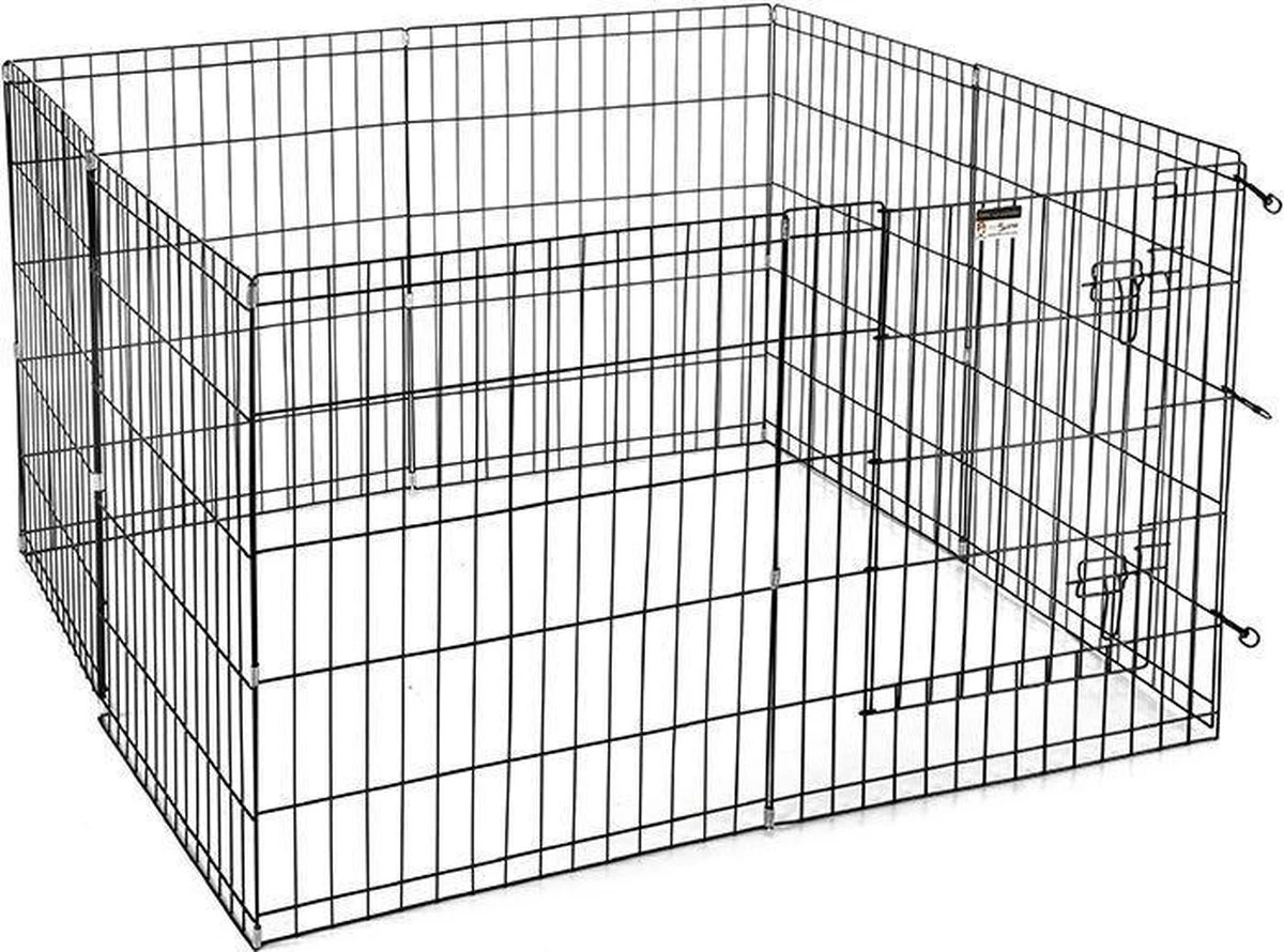 Topmast Puppyren Hond Opvouwbaar XL Zwart Gecoat Metaal. 76 Cm Hoog - 560 Cm Omtrek 6 Topmast Puppyren Hond Opvouwbaar XL Zwart Gecoat Metaal. 76 Cm Hoog - 560 Cm Omtrek - Image 4