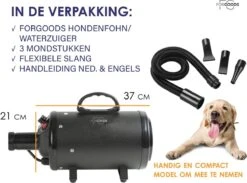 Forgoods Professionele Hondenfohn - Waterblazer Voor Honden - Hondenfohn Met 4 Opzetstukken - 2800W Verstelbaar Vermogen - Roze -Huisdierbenodigdheden Korting 1200x890