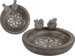 Merkloos Vogelbad Grijs Met 2 Vogeltjes Vogel Voederschaal Ø20cmx4cm -Huisdierbenodigdheden Korting 1200x894 5