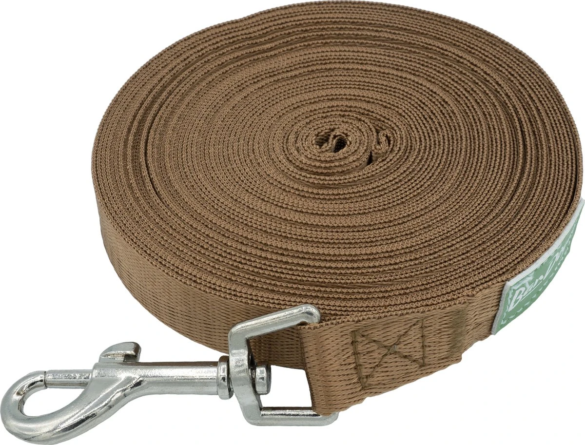 Hondenriem 10 Meter | Gerecycled Nylon | Lange Lijn | Leiband Hond 10m | Trainingslijn | Bruin 3 Hondenriem 10 Meter | Gerecycled Nylon | Lange Lijn | Leiband Hond 10m | Trainingslijn | Bruin