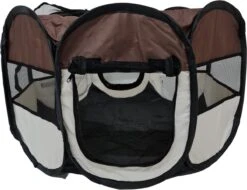 Dailyibed Opvouwbare Puppyren - Bruin - 115x115x58 Cm - Incl. Draagtas - Incl. Voederbak -Huisdierbenodigdheden Korting 1200x921 1
