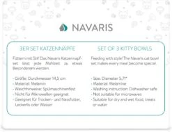 Navaris Voerbakjes Voor Katten - Set Van 3 Voer- En Waterbakken - Met Kattenkopjes Vorm - Antislip - Etensbakjes In Grijs, Wit En Zwart -Huisdierbenodigdheden Korting 1200x921 9