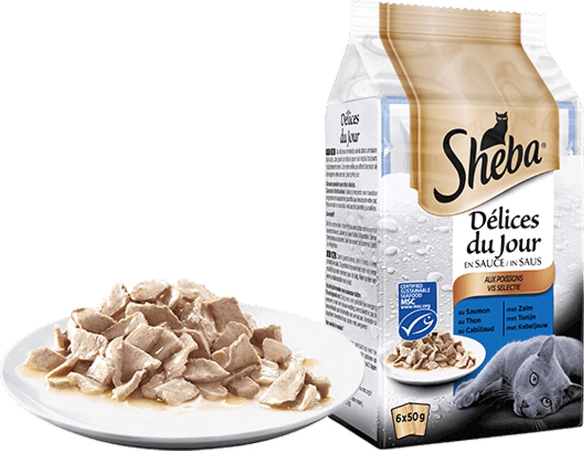 Sheba - Delices Du Jour - Katten Natvoer - In Gelei - Zalm & Tonijn - 36 X 50g 4 Sheba - Delices Du Jour - Katten Natvoer - In Gelei - Zalm & Tonijn - 36 X 50g - Image 2
