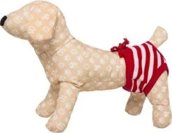 Merkloos Loopsheidbroekje - Rood Gestreept - Maat M-Animal King -Huisdierbenodigdheden Korting 1200x928