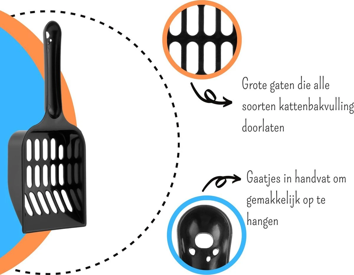 Merkloos Kattenbakschepje – Grof – Zwart 5 Merkloos Kattenbakschepje – Grof – Zwart - Image 3
