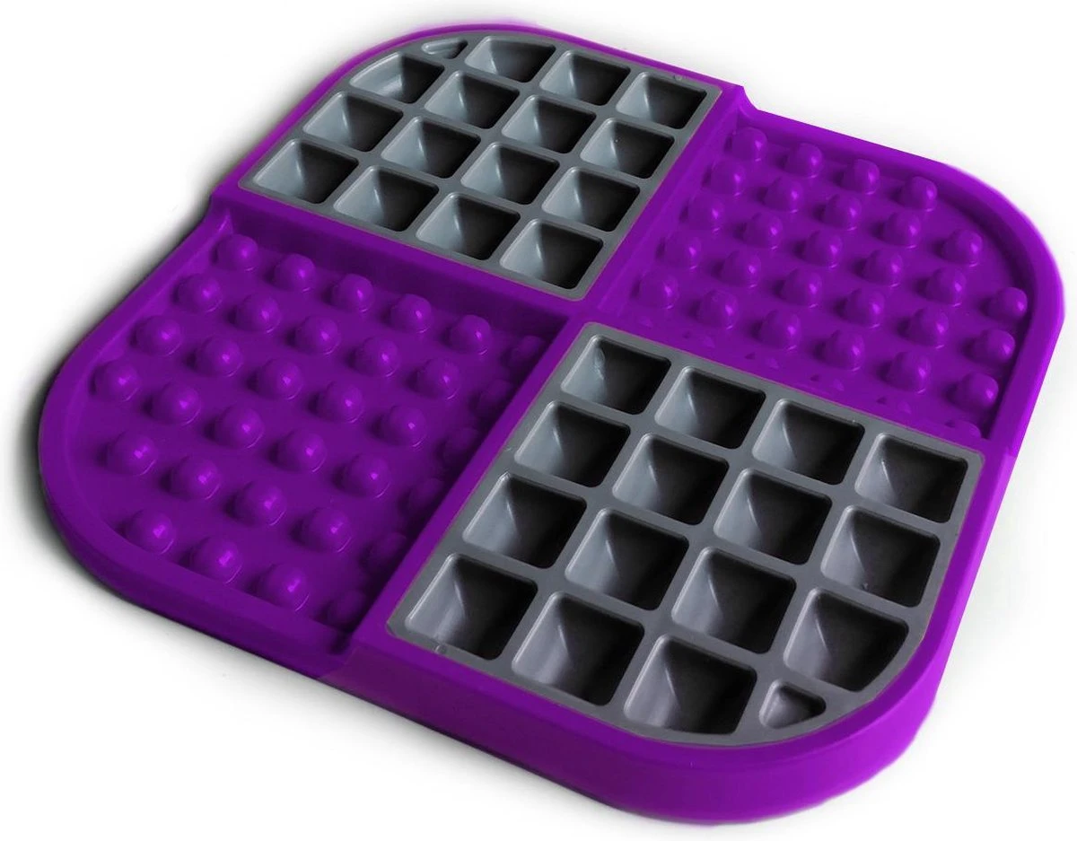 Lickimat Slomo - Slowfeeder Voor Kat En Kleine Hond - Tegen Schrokken - Paars 3 Lickimat Slomo - Slowfeeder Voor Kat En Kleine Hond - Tegen Schrokken - Paars