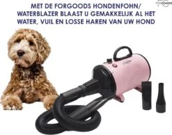 Forgoods Professionele Hondenfohn - Waterblazer Voor Honden - Hondenfohn Met 4 Opzetstukken - 2800W Verstelbaar Vermogen - Roze -Huisdierbenodigdheden Korting 1200x942