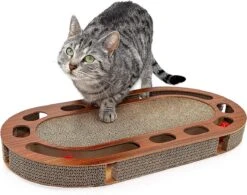 Pfotenolymp® Kattenspeelplaats 57 X 30 X 5 Cm - Interactief Kattenspeelgoed/krabplank Van Golfkarton - Krabplank - Voedselspeeltje Met Speelbal & Kattenkruid/krabplank Voor Katten -Huisdierbenodigdheden Korting 1200x948 4