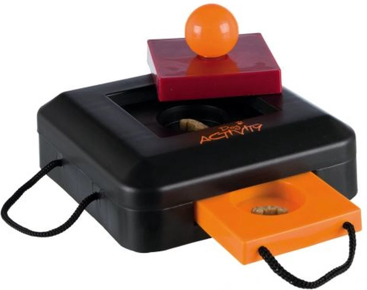 Trixie Dogtoy Dog Activity Strategy Game Gamble Box - Piepend Speelgoed - 15cm X 15cm X 9cm - Zwart/rood/oranje 14 Trixie Dogtoy Dog Activity Strategy Game Gamble Box - Piepend Speelgoed - 15cm X 15cm X 9cm - Zwart/rood/oranje - Image 12