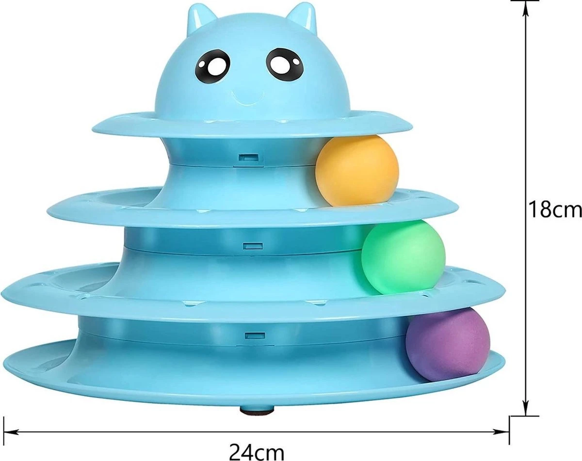 Sefaras Kattenspeeltjes - Set Bestaande Uit 14 Stuks - Kattenspeelgoed - Rond Draaiende Bal - Kattenspeeltje - Intelligente Kattenspeelgoed - Catch The Balls - Blauw 5 Sefaras Kattenspeeltjes - Set Bestaande Uit 14 Stuks - Kattenspeelgoed - Rond Draaiende Bal - Kattenspeeltje - Intelligente Kattenspeelgoed - Catch The Balls - Blauw - Image 3