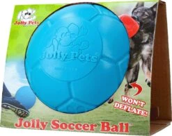 Jolly Pets Jolly Soccer Ball – Hondenspeelgoed – Hondenspeeltjes Voor Binnen En Buiten – Hondenbal Voor Honden – Hondenvoetbal – Jollyflex Stevig Kunststof – Drijvend Hondenspeeltje – Ø20cm – Licht Blauw -Huisdierbenodigdheden Korting 1200x954 3