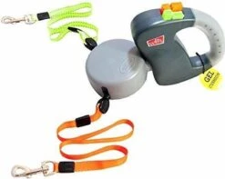 Wigzi Dual Doggie 2.0 Voor Twee Honden - Hondenriem - Grijs - 3m - <22 Kg (per Hond) -Huisdierbenodigdheden Korting 1200x958