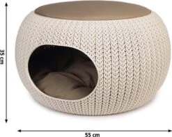 Curver Cozy Pet Home - Kattenmand - Crème - Ø 55 Cm -Huisdierbenodigdheden Korting 1200x958 8
